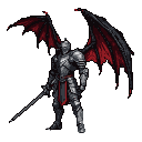 Pixel Art: knight with dragon wings