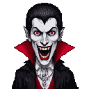 Pixel Art: vampire with huge head