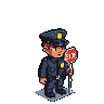 Officer Holds Stop Sign: Urban Vigilance