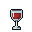 A goblet filled with dark red liquid on a transparent background.