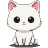Pixel Art: Buatkan karakter kucing moe berwarna putih