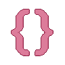 Pixel Art: 像素风大括号，粉色