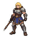 Pixel Art: blond warrior