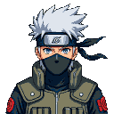 Pixel Art: Kakashi Hatake (Naruto) (generated with AI by Tynvar Spirit).
