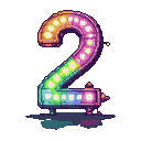 Pixel Art: steam punk glow tube, number 2, colorful, delicate, actual, ...