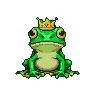 Pixel Art: small frog with crown