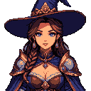 Pixel Art: Personaje Duquesa de EldenRing animado (generated with AI by Jorwynna Sorcerer).