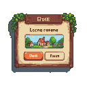 Cozy Village UI: Wooden Dialogue Box with Nature