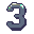 Pixel Art: "3" in cool blocky style
