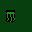A single, dripping green blob against a dark green background.
