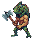 Pixel art generated with AI prompt: change weapon to axe