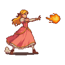 Pixel art generated with AI prompt: princess casting firebal