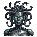 Cyborg Medusa: Mechanical Terror, Luminous Green Eyes