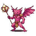 Pixel Art: god fighter - pink creature