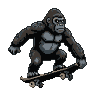Pixel Art: gorilla skate