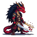 Pixel Art: Crie o pecado da ira do dragão em forma humana de cabelo med...