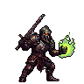 Pixel Art: set of evil creatures sideview