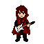 Crimson Cloak Guitarist: Retro Performance Ready