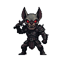 Pixel Art: warrior with bat face