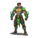 Pixel Art: bio elemental fighter character