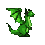 A green dragon with unfurled emerald wings and translucent membranes, its head turned right with intelligent eyes.