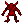 Red demon with pointed horns and sharp limbs against a black background.