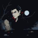 Pixel Art: A scary vampire