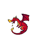 a red dragon breathing fire - Pixel Art | generated with AI by Galwynne ...