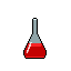 flask with red fluid - Pixel Art | generated with AI and edited by sandacz