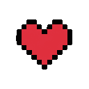 A vibrant, 8-bit red heart stands out against a stark black background, evoking a sense of retro gaming nostalgia and representing core concepts like life or love with iconic simplicity.