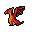 This pixel art phoenix bursts from the void in fiery reds and golds, its dynamic pose and glowing colors conveying power and grace. The stylized creature evokes a sense of nostalgia and fantastical energy.