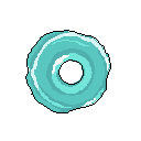 A dynamic, swirling vortex of cyan and white dominates the frame, rendered in a classic pixel art style. This abstract representation of motion or energy evokes a sense of power and digital magic.