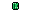 A solitary, green pixel art rectangle dominates the black void, featuring stripes of lighter green. The minimalist design evokes a sense of abstract simplicity.