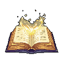 An ancient book bursts with golden magical energy, its pages revealing untold secrets and a powerful enchantment. Stylized wings of light rise from the open pages, hinting at profound knowledge and mystical discovery.