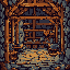 This pixel art depicts the mysterious entrance to an abandoned mine shaft, its aged wooden supports hinting at a forgotten purpose. Earthy tones and rough stonework evoke a sense of exploration and the unknown depths that lie within.