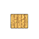A simple pixel art texture showcases a flat wooden surface with light yellowish-tan wood grain and darker brown plank lines. The image focuses solely on the wood itself against a stark black background, presenting a neutral and functional representation.