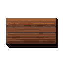 This pixel art piece features a rustic wooden plank, carefully rendered with wood grain and subtle shadowing, creating a simple yet evocative scene.