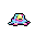 This pixel art showcases a cute, otherworldly creature with a vibrant pastel color palette and a curious expression. The retro-inspired design features a unique, organic form with bright highlights, evoking a sense of nostalgia and whimsy.