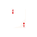 This pixel art image showcases a solitary Ace of Diamonds playing card, rendered in classic white, red, and black against a stark background. The simple, nostalgic design highlights the card's essential elements with clean, pixelated detail.