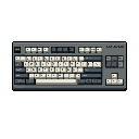 This pixel art showcases a detailed, top-down view of a mechanical keyboard with a classic beige and gray color scheme. The minimalist design and muted palette create a professional and nostalgic feel, emphasizing the keyboard's clean and functional aesthetic.