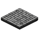This pixel art depicts a solitary, isometric tiled platform rendered in shades of gray. The simple yet sturdy structure stands alone against a black background, evoking a sense of foundational strength.
