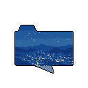 Glimmering city lights twinkle against a backdrop of silhouetted mountains and a starry night sky. This pixel art cityscape is framed within a file folder icon, creating a serene digital window.