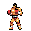A pixelated boxer stands ready for action, fists raised in a fighting stance, rendered in a classic, muted palette of oranges, reds, and browns. The image captures the intensity and focus of the sport through its detailed pixel art.
