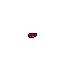 This pixel art features a minimalist representation of lips, rendered in shades of red against a stark black background. The abstract form and isolated composition create a mysterious and quietly intense image.
