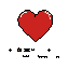 A vibrant red pixel heart, a classic symbol of love and life, pops against a stark black background in this minimalist, retro-styled image. A single, enigmatic pixel below adds a touch of intrigue to the iconic design.