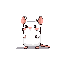 A charming pixel art image showcases an endearing white mouse standing inquisitively against a stark black background. The minimalist design and soft colors evoke a feeling of innocence and gentle warmth.