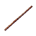 This pixel art image showcases a detailed, reddish-brown wooden flute with evenly spaced holes and lighter accents. The simple yet evocative design highlights the instrument's classical or folk music roots.