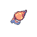 A fiery, stylized projectile blazes across the screen, its vibrant orange and yellow flames contrasted by cooler blues and purples, creating a sense of intense speed and power.