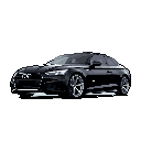 This pixel art showcases a stylish, dark-colored sports car in stunning detail, its sleek design and "RS" badging hinting at high performance. The focus is entirely on the car, presented with minimalist elegance against a stark black backdrop.