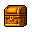 A golden, pixel art treasure chest gleams against a black backdrop, rendered in warm hues that evoke a classic fantasy reward. The isometric view and strategic highlights give the retro-styled chest a surprisingly three-dimensional feel, hinting at untold riches within.